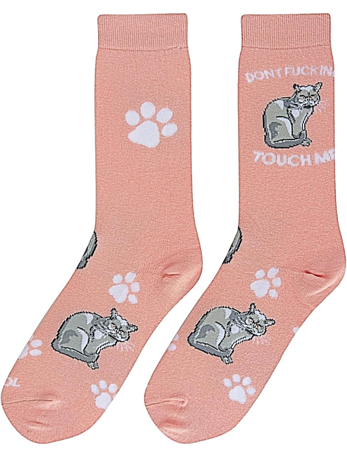 COOL SOCKS BRAND Ladies Cat DON’T FUCKING TOUCH ME Socks - Novelty Socks for Less