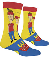 BEAVIS & BUTT-HEAD MEN’S BURGER WORLD EMPLOYEES SOCKS ODD SOX BRAND - Novelty Socks for Less