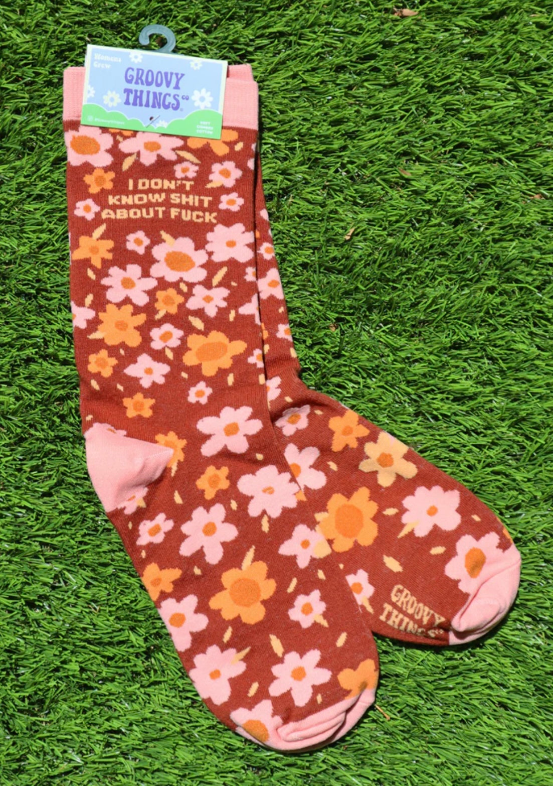 GROOVY THINGS Brand Ladies I DON’T KNOW SHIT ABOUT FUCK Socks - Novelty Socks And Slippers