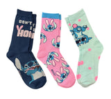 DISNEY LILO & STITCH Ladies EASTER 3 Pair Of Socks ‘DON’T WORRY BE HOPPY’ - Novelty Socks And Slippers