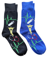 DOCTOR HEALTHCARE Men’s 2 Pair Of Socks NURSE, EMT, HEALTHCARE FOOZYS Brand - Novelty Socks And Slippers