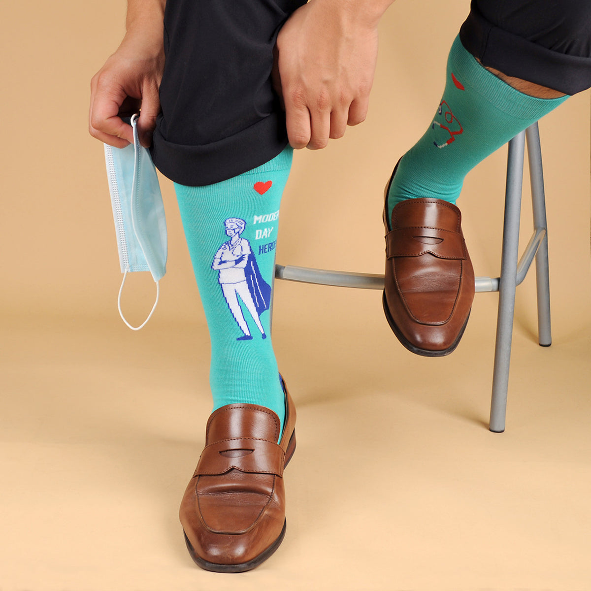 PARQUET Brand Unisex HEALTHCARE DOCTOR NURSE Socks ‘MODERN DAY HEROES’ (CHOOSE SIZE) - Novelty Socks And Slippers