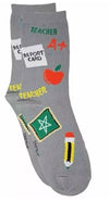 FOOZYS Brans Ladies TEACHER Socks REPORT CARD, APPLE, A+ - Novelty Socks And Slippers