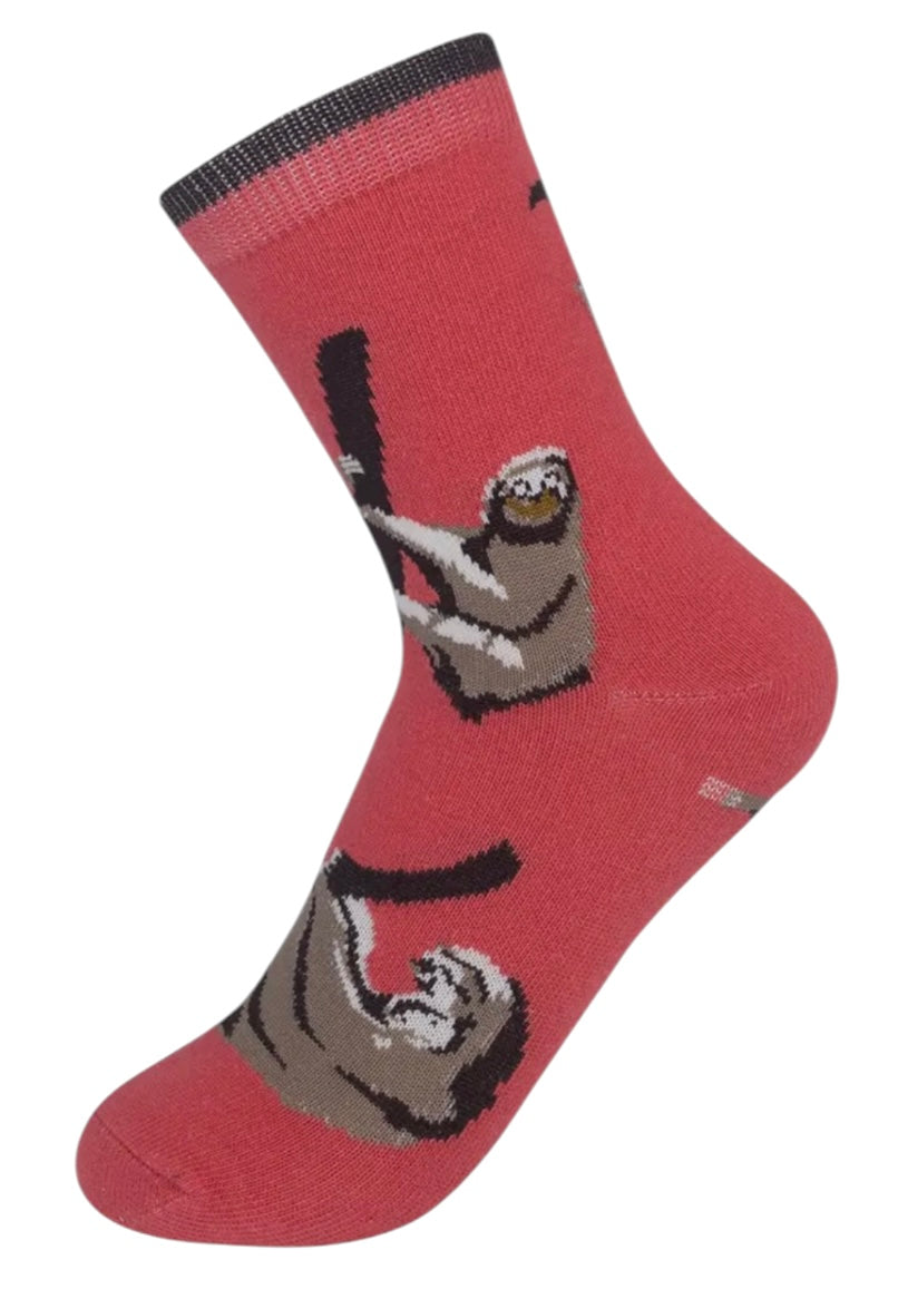 FUNATIC Brand Unisex Kids SLOTH Socks Sloths All Over Kids Age 7-10 - Novelty Socks And Slippers
