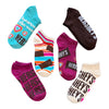 HERSHEY CHOCOLATE BARS Candy Ladies 6 Pair Of Low Show Socks 'HEARTWARMING THE WORLD'