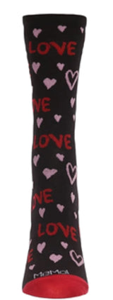 MeMoi Brand Ladies Valentine's Day Socks ‘LOVE’ & HEARTS ALL OVER (CHOOSE COLOR) - Novelty Socks And Slippers