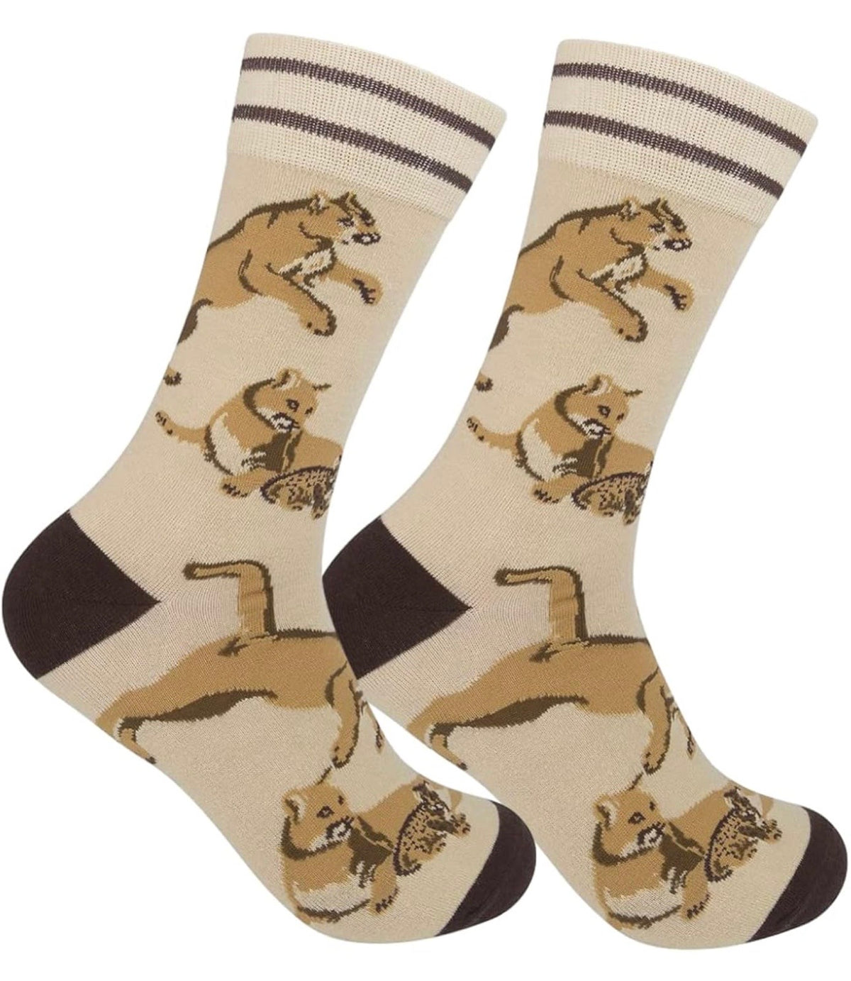 COUGAR MOUNTAIN LION Adult Unisex Socks FUNATIC Brand - Novelty Socks And Slippers