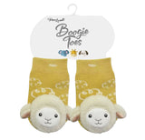 WOOLLY SHEEP LAMB Unisex Baby Rattle Gripper Bottom Socks BOOGIE TOES By Piero Liventi - Novelty Socks And Slippers