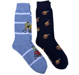 SPONGEBOB SQUAREPANTS Mens 2 PAIR Socks MR. KRABS & PLANKTON