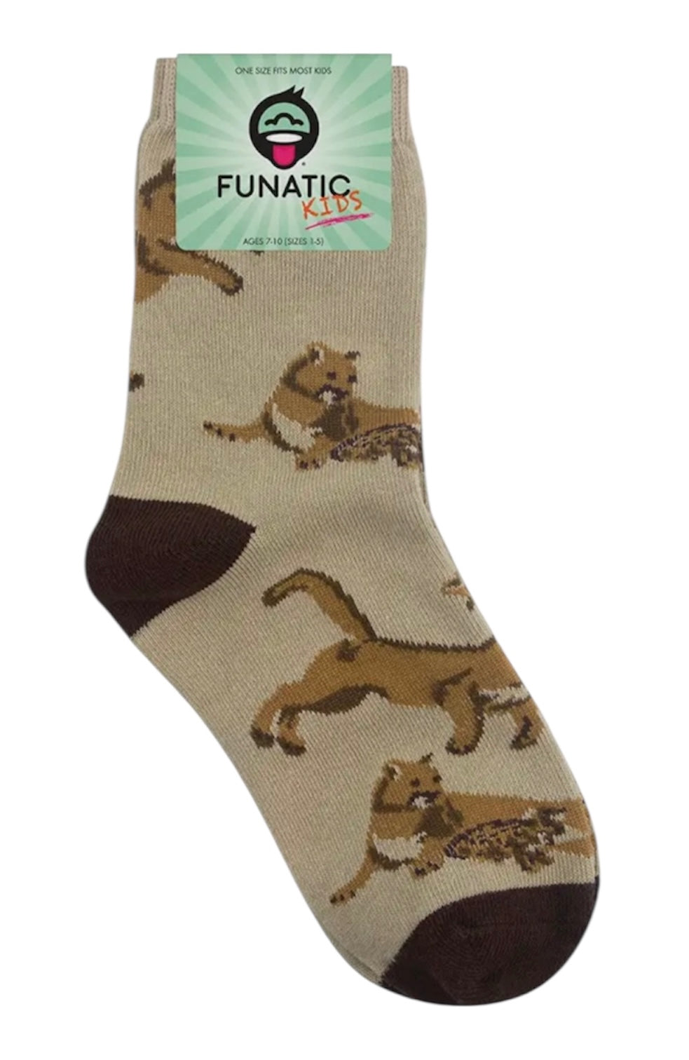 COUGAR MOUNTAIN LION Unisex Kids Socks FUNATIC Brand - Novelty Socks And Slippers
