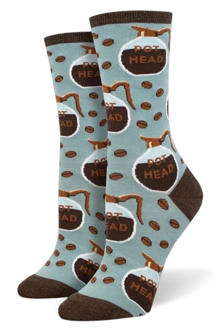 POT HEAD Ladies COFFEE Socks SOCKSMITH Brand
