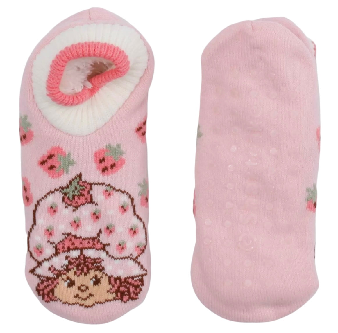 STRAWBERRY SHORTCAKE Ladies Shortie Gripper Bottom Slipper Socks - Novelty Socks And Slippers