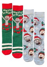 RICK & MORTY Men’s CHRISTMAS 2 Pair Of Socks MERRY RICKMAS - Novelty Socks And Slippers