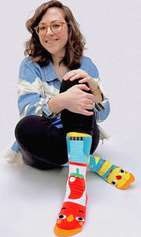 PALS SOCKS Brand Unisex TACO & HOT SAUCE Mismatched Gripper Bottom Socks (CHOOSE SIZE) - Novelty Socks And Slippers