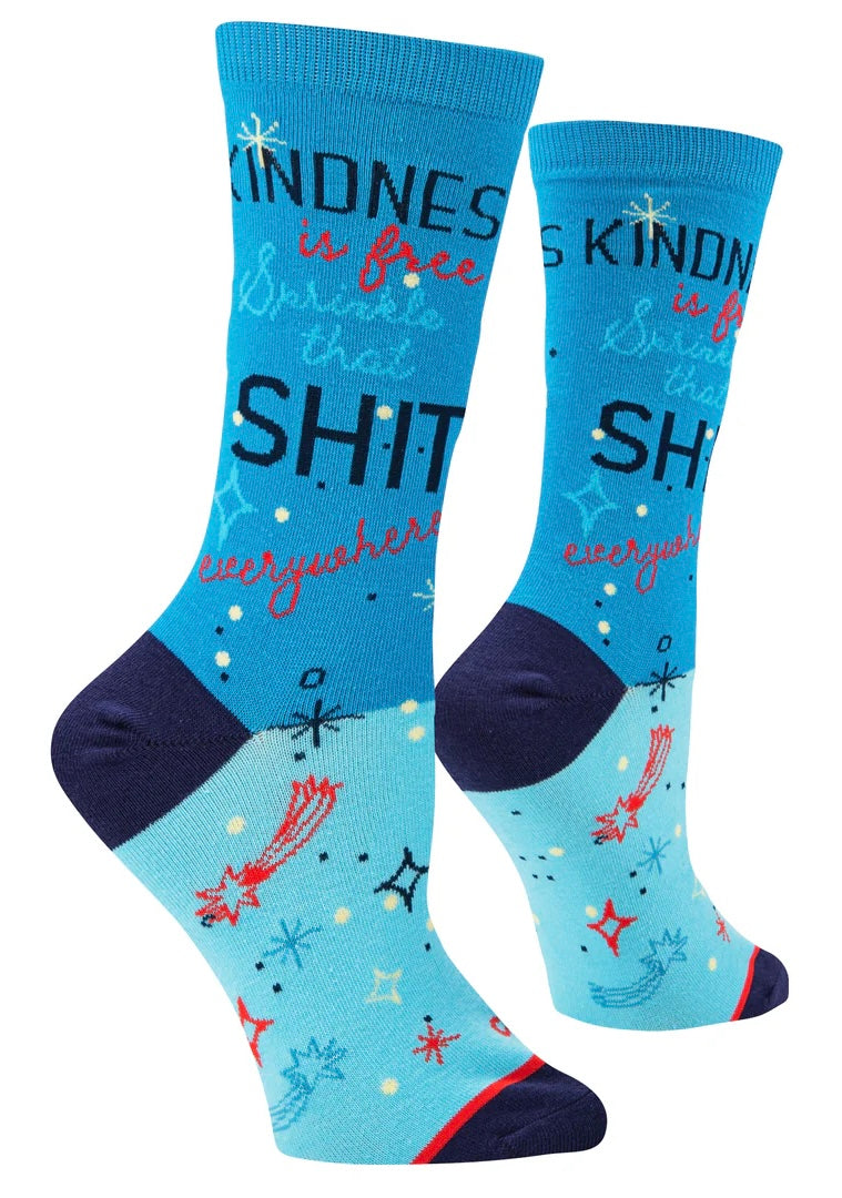 COOL SOCKS Brand Ladies KINDNESS IS FREE SPRINKLE THAT SHIT EVERYWHERE Socks - Novelty Socks And Slippers