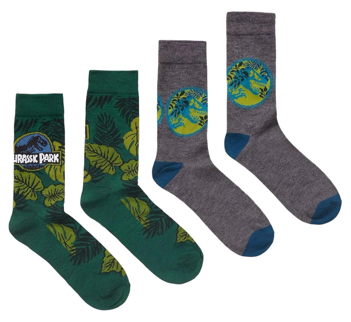 JURASSIC WORLD JURASSIC PARK Movie Men’s 2 Pair Of Socks T-REX - Novelty Socks And Slippers