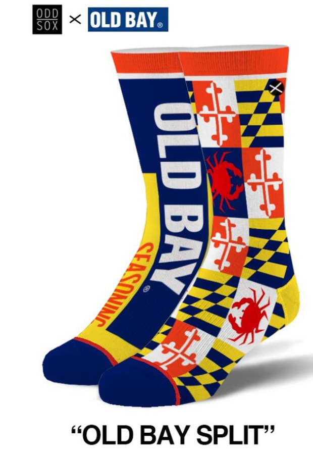OLD BAY SEASONING Men’s Split Crew Socks ODD SOX Brand - Novelty Socks And Slippers