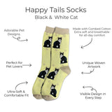 BLACK & WHITE CAT (TUXEDO) Adult Unisex Socks By E&S Pets Choose Style