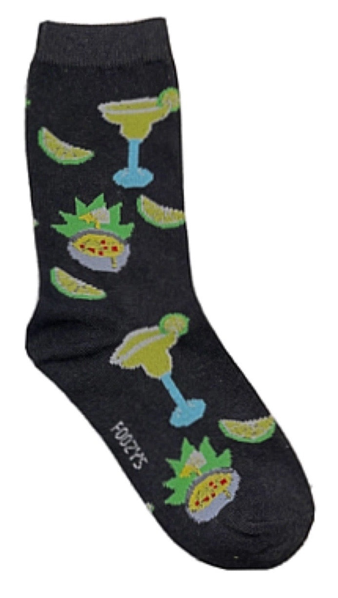 FOOZYS Brand Ladies MARGARITAS & NACHOS Socks - Novelty Socks And Slippers