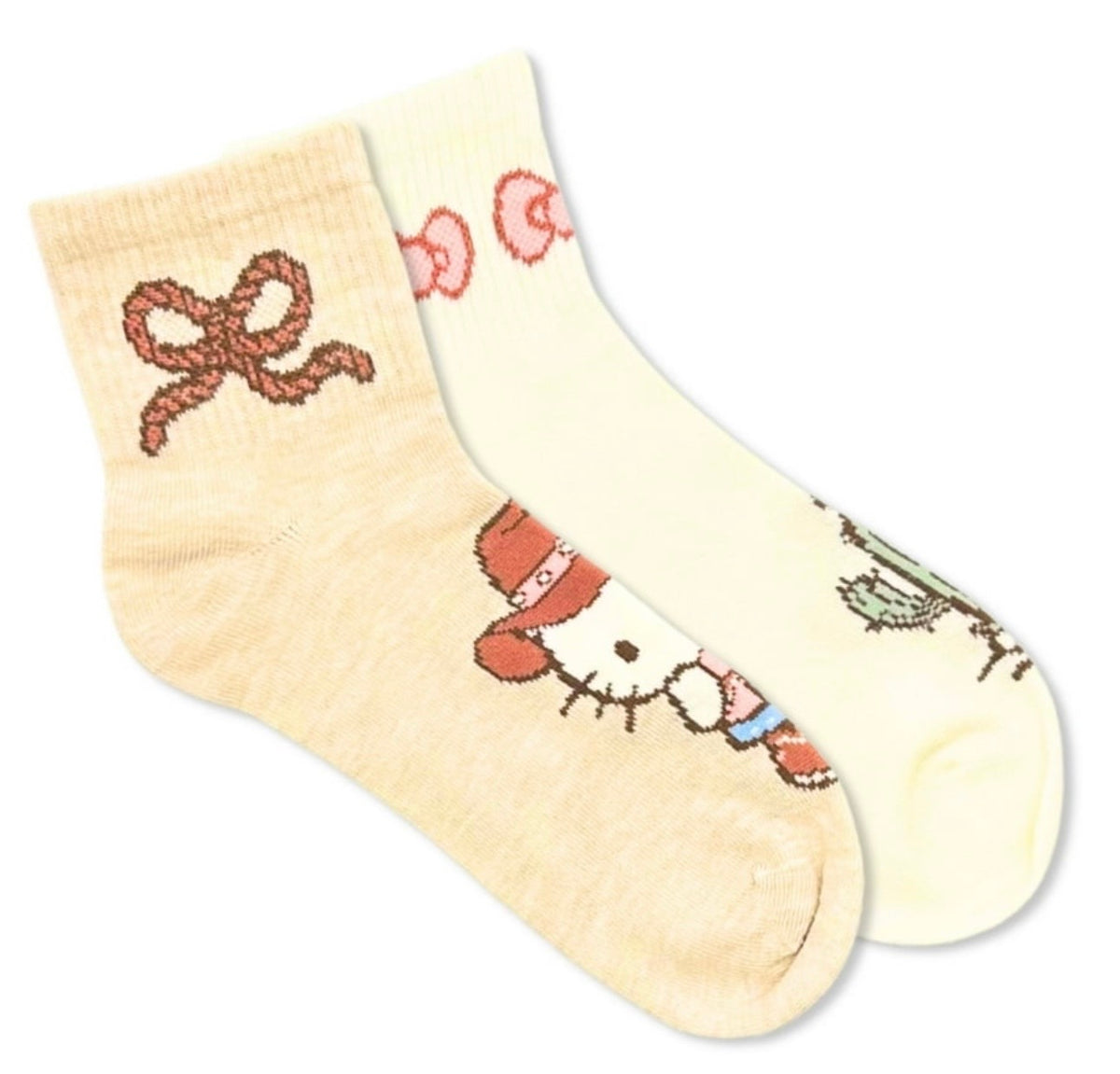 HELLO KITTY Ladies 2 Pair Of Cowgirl Hello Kitty Socks