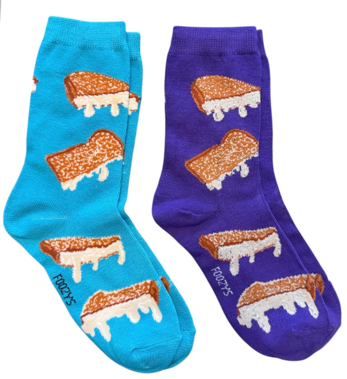 GRILLED CHEESE SANDWICH LADIES 2 PAIR OF Socks FOOZYS BRAND - Novelty Socks And Slippers