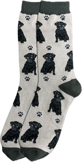 BLACK PUG Dog Adult Unisex Socks By E&S Pets Choose Style