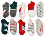 DISNEY WINNIE THE POOH LADIES CHRISTMAS 10 PAIR OF LOW SHOW SOCKS - Novelty Socks And Slippers