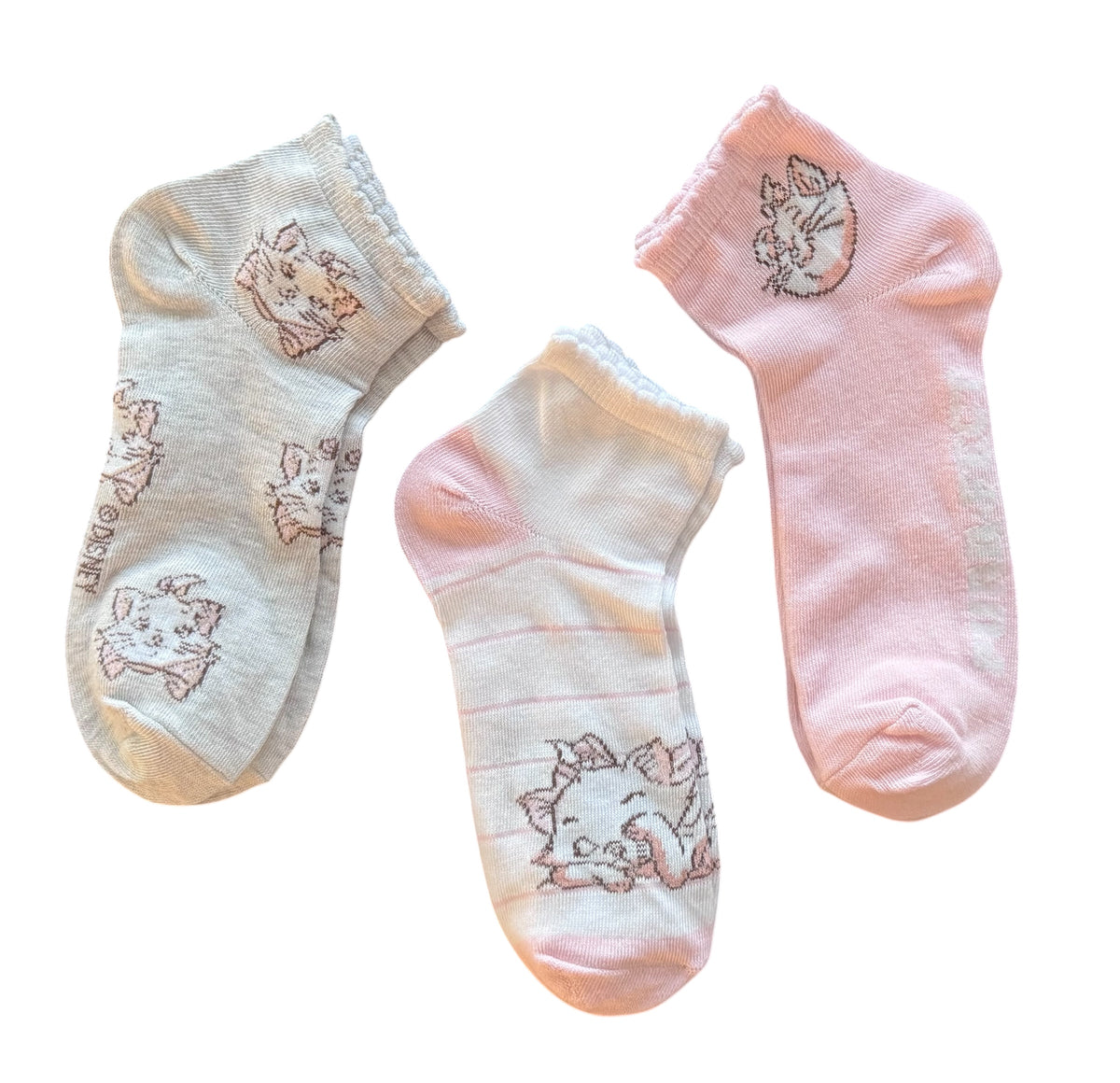 Disney ARISTOCATS Ladies 3 Pair Of MARIE THE CAT Socks - Novelty Socks And Slippers