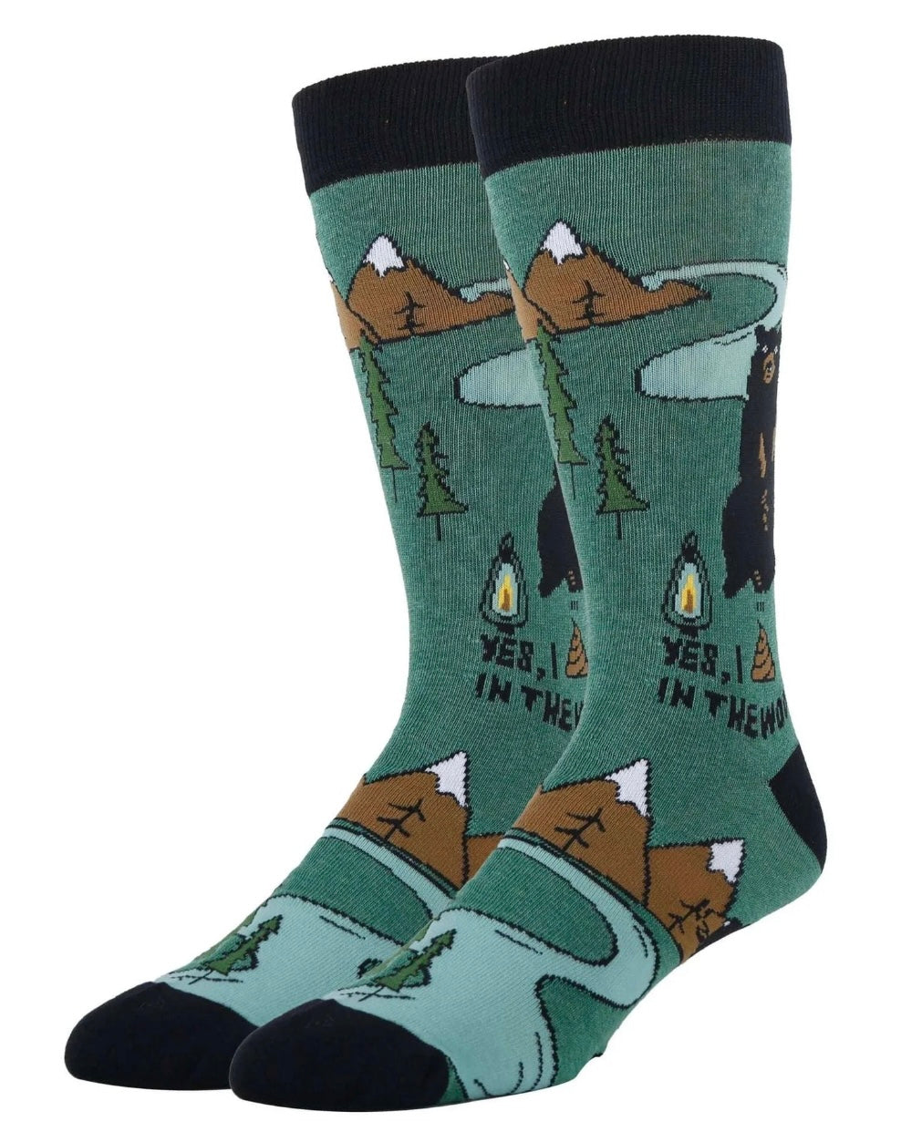 OOOH YEAH Brand Men’s BEAR NEEDS Socks ‘YES I SHIT IN THE WOODS’ (Choose Color) - Novelty Socks And Slippers