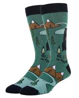OOOH YEAH Brand Men’s BEAR NEEDS Socks ‘YES I SHIT IN THE WOODS’ (Choose Color) - Novelty Socks And Slippers