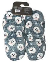 BICHON FRISE Dog Ladies Non-Skid Slippers Comfies Brand By E&S Pets - Novelty Socks And Slippers