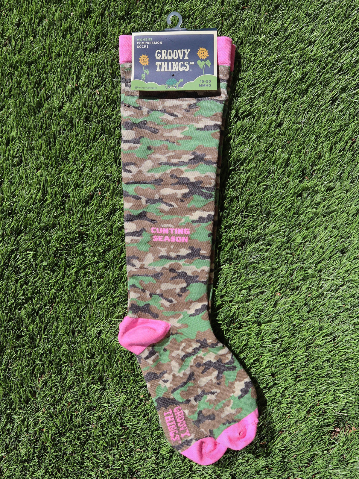 CUNTING SEASON Ladies 15-20 mmHg Compression Socks GROOVY THINGS Brand - Novelty Socks And Slippers