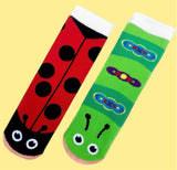 LADYBUG & CATERPILLAR Unisex Adult Mismatched Socks PALS Socks Brand - Novelty Socks And Slippers