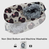 COMFIES BRAND Ladies BLACK LABRADOR DOG Non-Skid SLIPPERS - Novelty Socks for Less