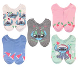 DISNEY LILO & STITCH Ladies 5 Pair Of CHRISTMAS No Show Socks ‘FA LA LA LA BLAH BLAH BLAH’ - Novelty Socks And Slippers