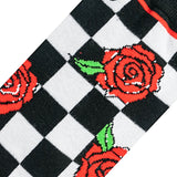 ODD SOX Brand Men’s CHECKERBOARD & ROSES Socks - Novelty Socks for Less