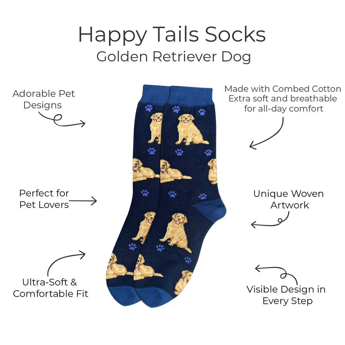GOLDEN RETRIEVER Dog Adult Unisex Socks By E&S Pets Choose Style