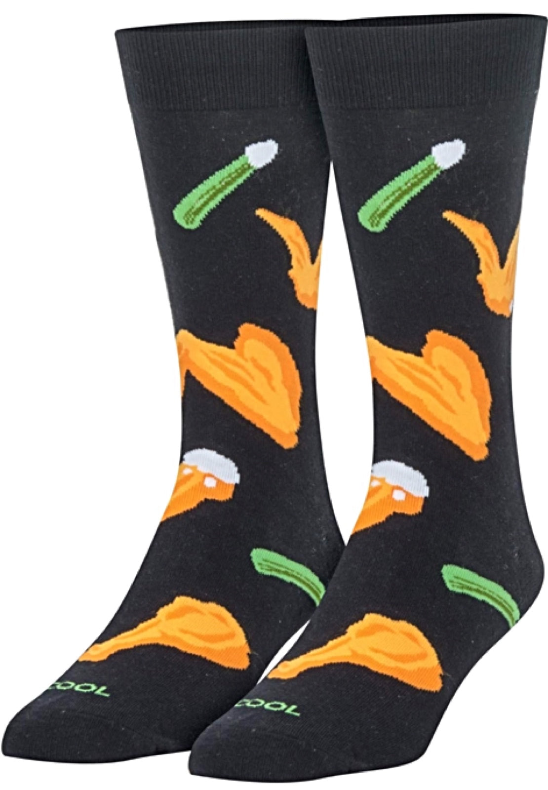 COOL SOCKS Men’s BUFFALO HOT WINGS & CELERY SOCKS - Novelty Socks for Less