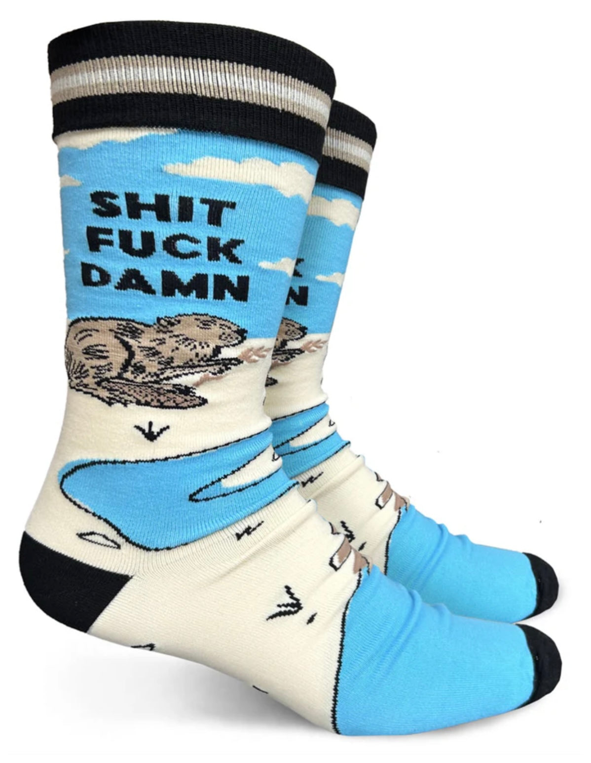 GROOVY THINGS CO Brand Men’s SHIT FUCK DAMN Socks - Novelty Socks And Slippers