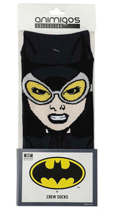 DC COMICS BATMAN Men’s CATWOMAN 360 Crew Socks BIOWORLD Brand THE BATMAN - Novelty Socks And Slippers
