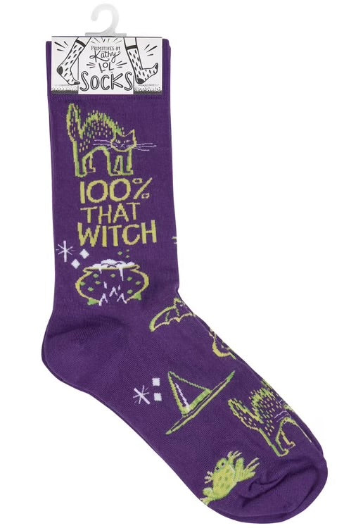 100% THAT WITCH Unisex Halloween Socks Primitives By Kathy - Novelty Socks And Slippers