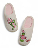 THE GRINCH Ladies Slip On Slippers (Choose Style & Size) - Novelty Socks And Slippers