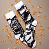 LET’S GET SHEET FACED Adult Unisex Halloween Socks Primitives By Kathy Brand - Novelty Socks And Slippers