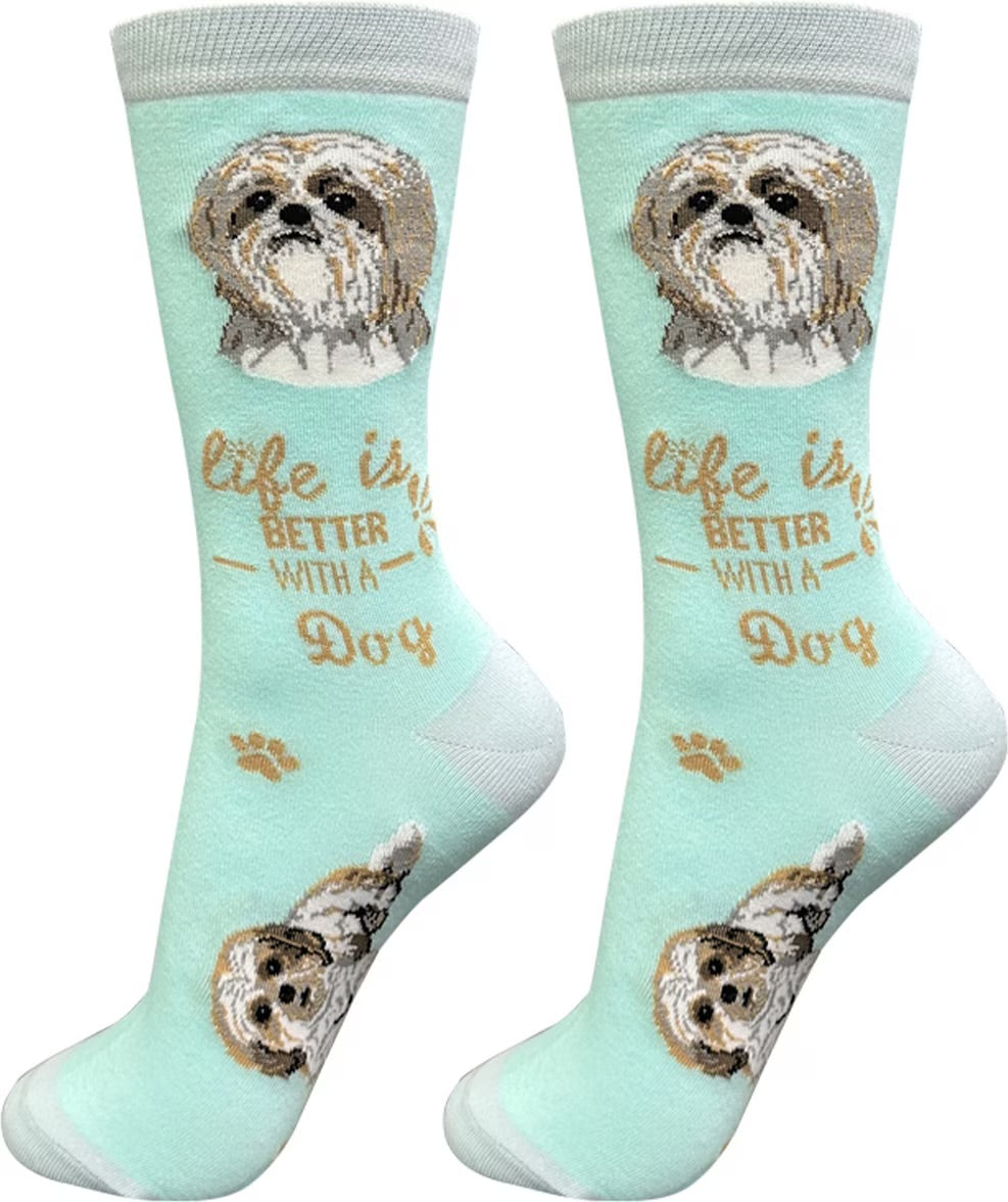 BEIGE SHIH TZU Dog Adult Unisex Socks By E&S Pets Choose Style