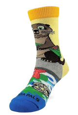 OTTER ON A ROCK Kids Unisex Socks (Choose Size) Sock Panda Brand - Novelty Socks And Slippers