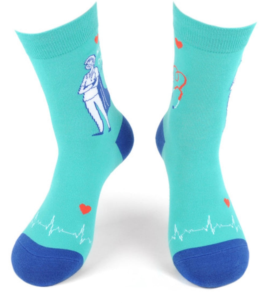 PARQUET Brand Unisex HEALTHCARE DOCTOR NURSE Socks ‘MODERN DAY HEROES’ (CHOOSE SIZE) - Novelty Socks And Slippers