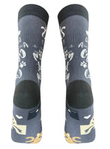 LIFE IS BETTER Brand Unisex ONE CAT AWAY FROM A CRAZY CAT LADY Socks By E&S Pets - Novelty Socks And Slippers