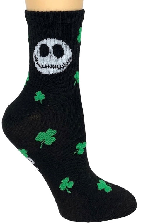 DISNEY NIGHTMARE BEFORE CHRISTMAS Ladies 2 Pair of ST. PATRICKS DAY Socks With JACK & SALLY ‘CHARMER’ - Novelty Socks And Slippers