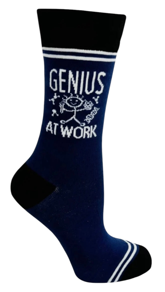 HEY NOW Brand By Fabdaz Unisex GENIUS AT WORK Socks - Novelty Socks And Slippers