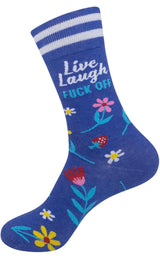 LIVE LAUGH FUCK OFF Adult Unisex Socks FUNATIC Brand - Novelty Socks And Slippers